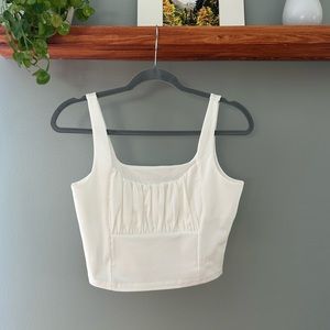 New, never worn white crop top